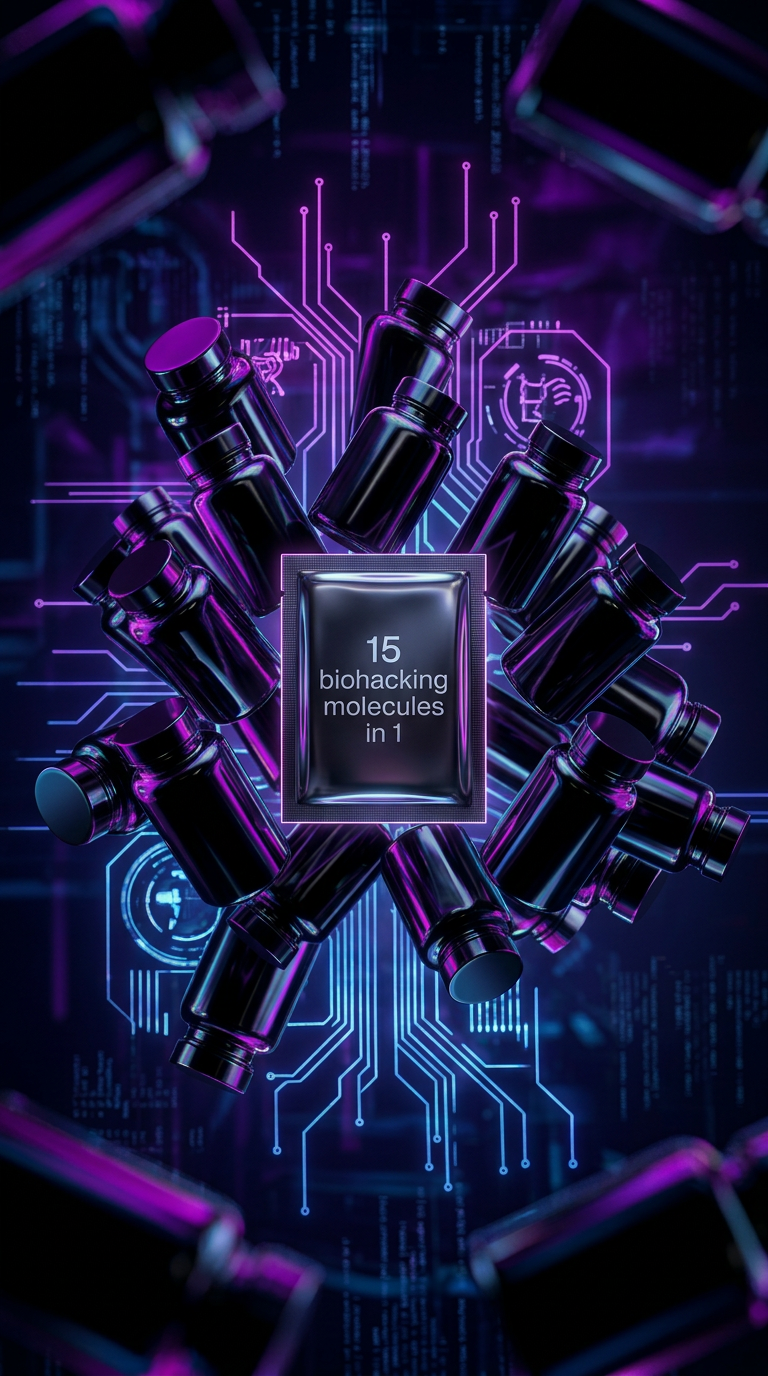 DoNotAge 15 biohacking molecules in 1 — flagship product visual