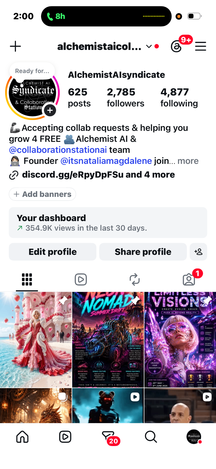 Alchemist AI Syndicate Instagram — sister creator ecosystem profile