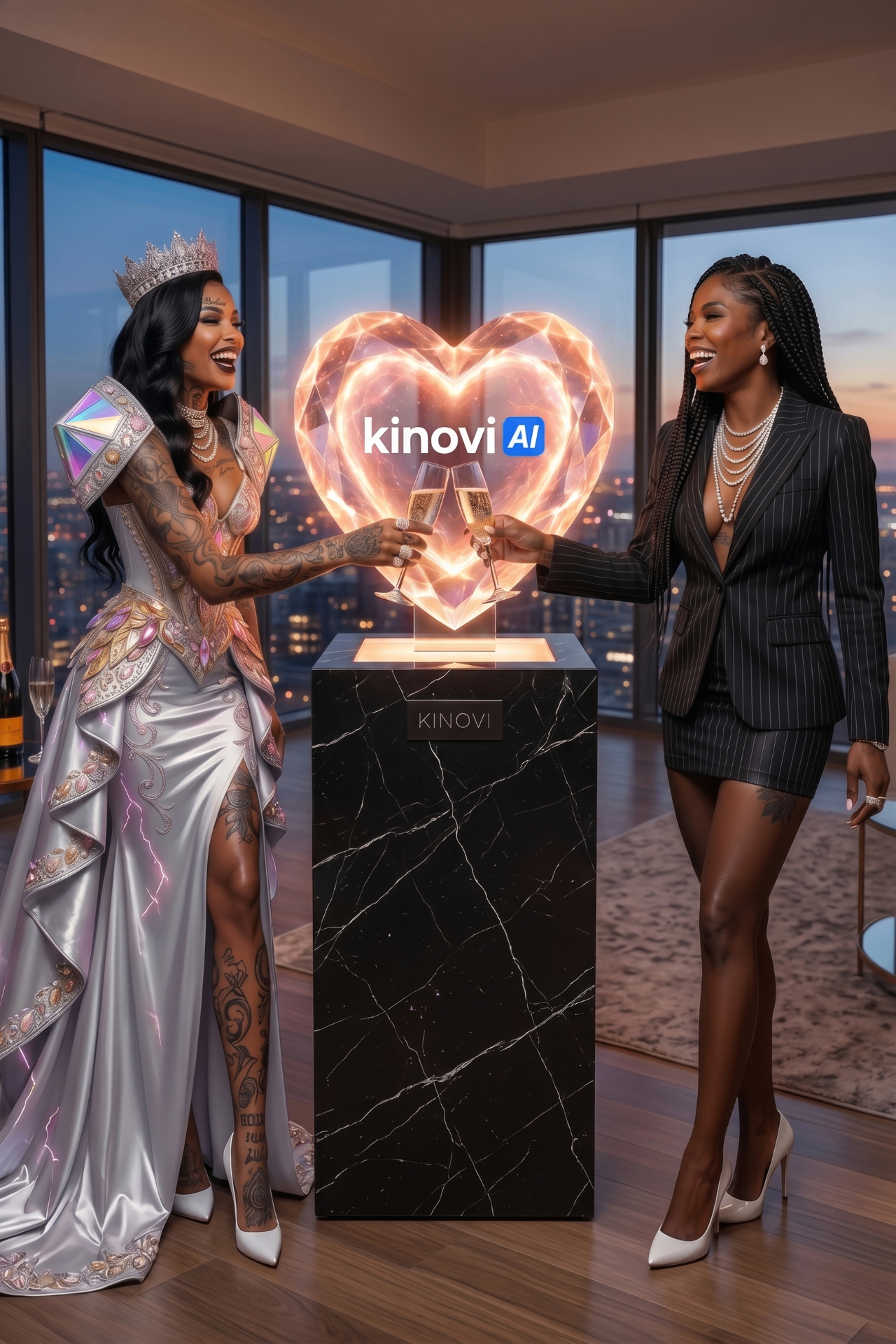 Kinovi AI branded editorial celebration cover art