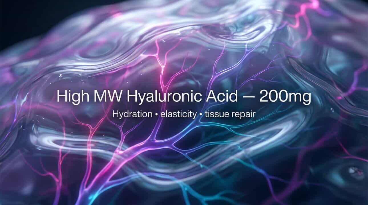 High MW Hyaluronic Acid 200mg — hydration, elasticity & tissue repair