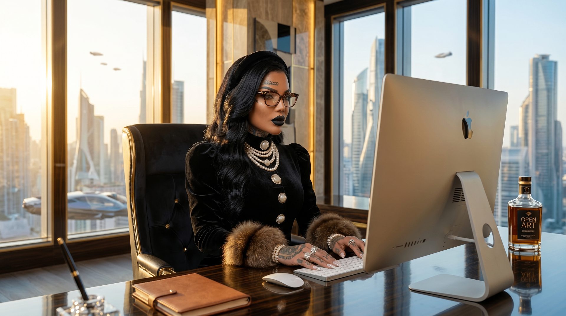 OpenArt AI creator portrait — Dubai skyline studio campaign